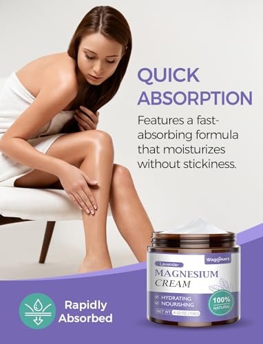 Wagomars Magnesium Creme – Natürliche Magnesium Lotion mit Sheabutter & Kokosöl – Schnell einziehend, leicht – Tiefenhydratation für alle Hauttypen – Geeignet für Kinder (Lavendel)