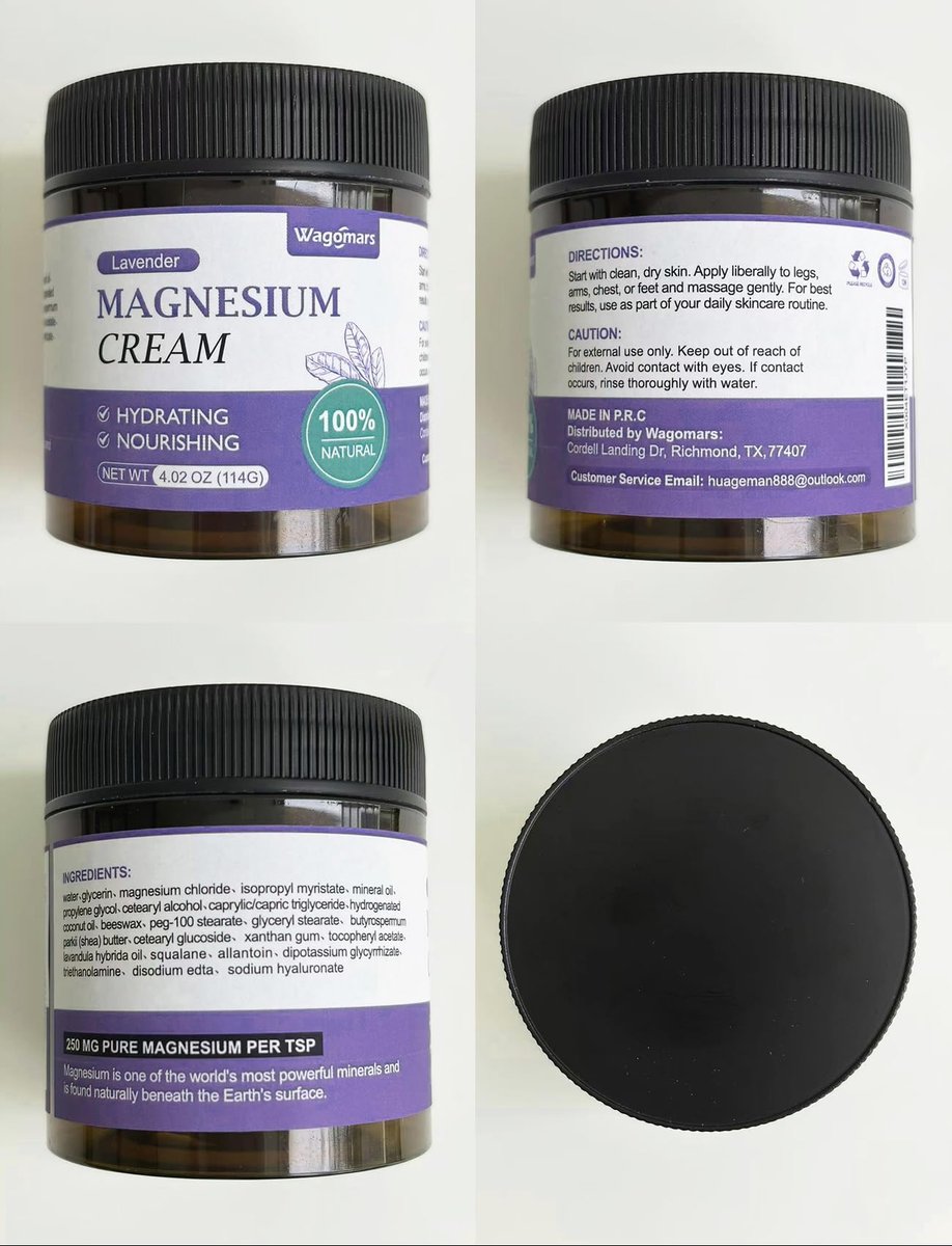 Wagomars Magnesium Creme – Natürliche Magnesium Lotion mit Sheabutter & Kokosöl – Schnell einziehend, leicht – Tiefenhydratation für alle Hauttypen – Geeignet für Kinder (Lavendel)