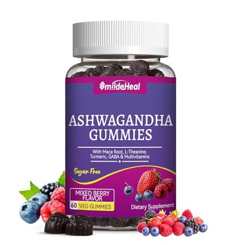 SmildeHeal Ashwagandha Gummies 3000mg – Stressabbau, Immununterstützung & mehr Energie – Natürlicher Mixed-Beere-Geschmack (60 Stück)