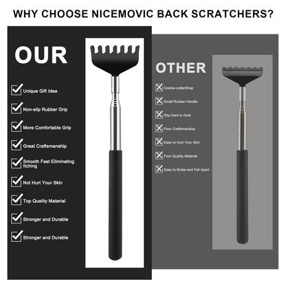 NICEMOVIC 6er-Pack Rückenkratzer für Männer und Frauen, Geschenke für Erwachsene, verlängerbarer Massagestab aus Edelstahl, Bulk-Rückenkratzer für Erntedankfest und Geburtstag