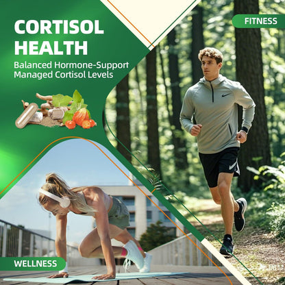 B BEWORTHS Cortisol-Supplement für Frauen und Männer, 10-in-1 Cortisol-Detox mit Ashwagandha, Magnesium, L-Theanin, Ausgeglichener Cortisolspiegel, Nacht- und Beruhigungsunterstützung, 120 vegane Kapseln