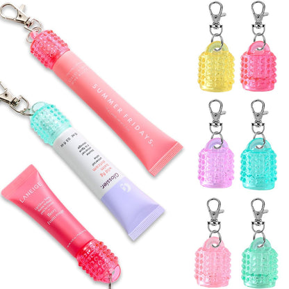 Lippenbalsam Schlüsselanhänger Kappe für Laneige, Summer Friday und Glossier – Lippenbalsam Halter für Lanyard oder Tasche, Lippenpflege Schlüsselanhänger für Frauen, Ersatzkappe mit Stopfen verhindert Verschütten