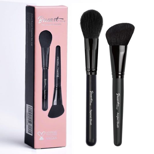 Bueart Design Pinsel-Set: Tapered Blush Brush & Angled Blush Brush für präzises Contouring, Highlighter, Flüssig-Rouge, Bronzer & Mineralpuder – weiche, dichte Borsten, vegan & tierversuchsfrei (M13)