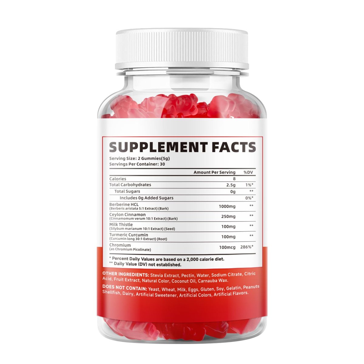 MEENCCD Berberine Gummis mit Ceylon-Zimt, Berberin HCL Nahrungsergänzung für Immununterstützung, Zuckerfrei, Vegan, Erdbeergeschmack, 60 Stück