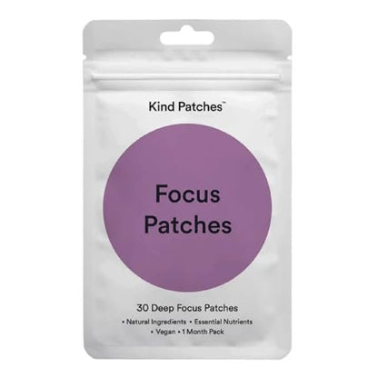 Kind Patches Focus Patches – Mentale Klarheit & kognitive Leistungsfähigkeit – Steigern Sie Ihre Produktivität mit Omega 3, Löwenmähne, L-Theanin, Ginseng – 30 Stück