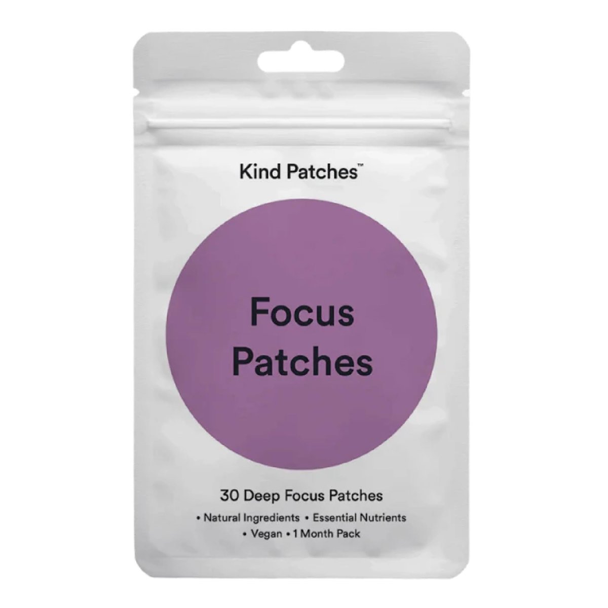 Kind Patches Focus Patches – Mentale Klarheit & kognitive Leistungsfähigkeit – Steigern Sie Ihre Produktivität mit Omega 3, Löwenmähne, L-Theanin, Ginseng – 30 Stück