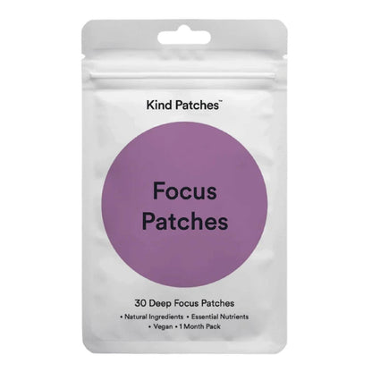 Kind Patches Focus Patches – Mentale Klarheit & kognitive Leistungsfähigkeit – Steigern Sie Ihre Produktivität mit Omega 3, Löwenmähne, L-Theanin, Ginseng – 30 Stück