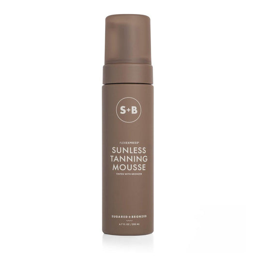 SUGARED + BRONZED Sunless Tanning Mousse, Selbstbräuner für den Körper, FlexExpress Formel, Selbstbräunungsschaum für einen natürlichen Glanz, Leicht, Schnelltrocknend, Geeignet für alle Hauttypen, Vegan, 177 ml