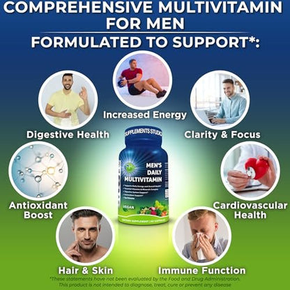 Tägliches Multivitamin für Männer – Veganes, methyliertes Multivitamin mit Sägepalme, Biotin, Bio-Superfoods, Probiotika & Enzymen – Unterstützung für Energie, Darm & optimale Gesundheit – Leicht zu schluckende Kapseln