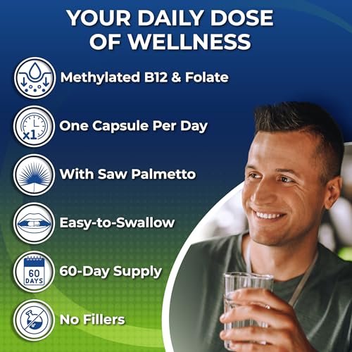 Tägliches Multivitamin für Männer – Veganes, methyliertes Multivitamin mit Sägepalme, Biotin, Bio-Superfoods, Probiotika & Enzymen – Unterstützung für Energie, Darm & optimale Gesundheit – Leicht zu schluckende Kapseln