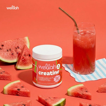 Wellah Creatin für Frauen - Kreatin Monohydrat mit Löwenzahn & Cranberry Extrakt (50 Portionen, Wassermelonen Slush)