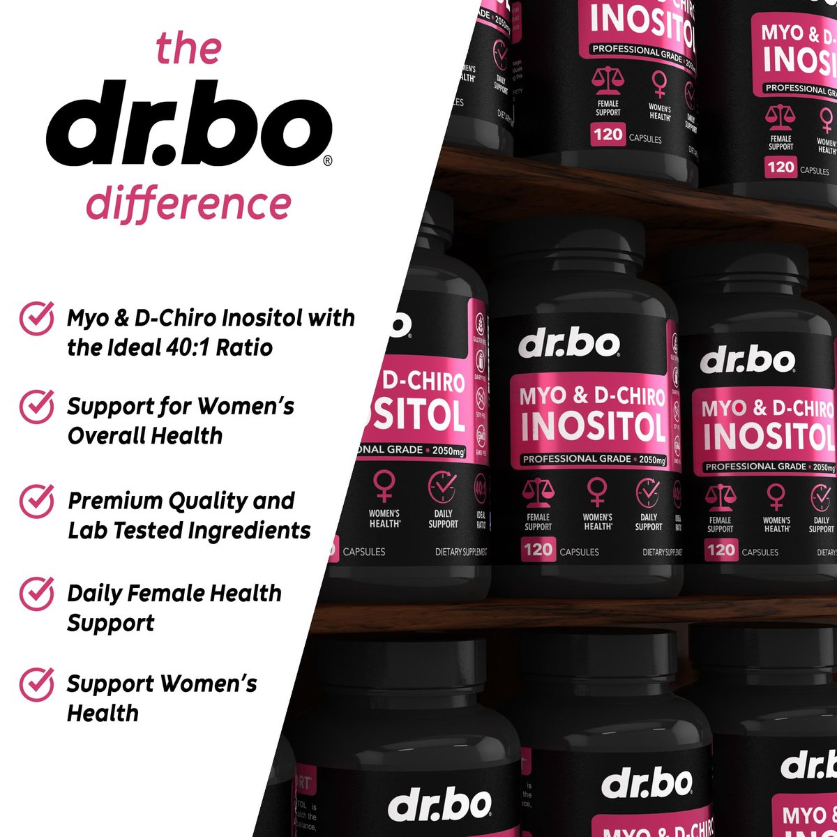 Myo-Inositol & D-Chiro Inositol Kapseln - 40:1 Verhältnis Inositol Supplement für Frauen 2050mg mit Vitamin B8 - Natürliche Nahrungsergänzung für Frauenunterstützung & Frauengesundheit 120 Kapseln