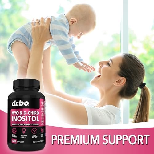 Myo-Inositol & D-Chiro Inositol Kapseln - 40:1 Verhältnis Inositol Supplement für Frauen 2050mg mit Vitamin B8 - Natürliche Nahrungsergänzung für Frauenunterstützung & Frauengesundheit 120 Kapseln