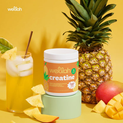 Wellah Creatin für Frauen – Creatin-Monohydrat mit Löwenzahn & Cranberry-Extrakt (50 Portionen, Ananas-Mango)