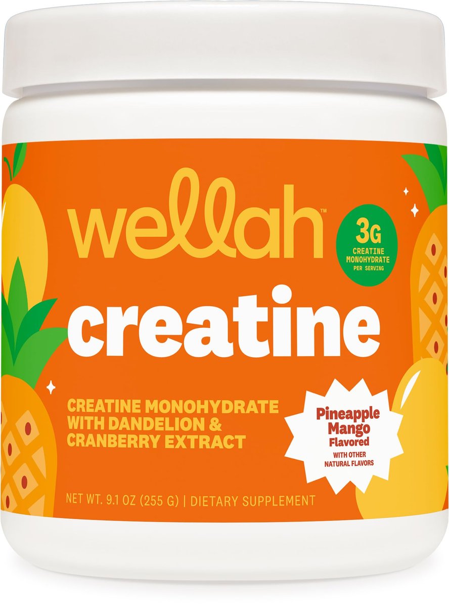 Wellah Creatin für Frauen – Creatin-Monohydrat mit Löwenzahn & Cranberry-Extrakt (50 Portionen, Ananas-Mango)