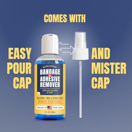 Sting-Free Adhesive Remover - 4 oz Sanfter & Schmerzfreier Pflasterentferner für empfindliche Haut, Sporttape, Dialysezugänge, kontinuierliche Blutzuckermessung und Stomaversorgung