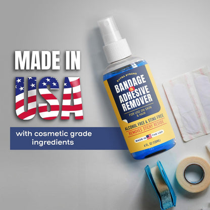 Sting-Free Adhesive Remover - 4 oz Sanfter & Schmerzfreier Pflasterentferner für empfindliche Haut, Sporttape, Dialysezugänge, kontinuierliche Blutzuckermessung und Stomaversorgung