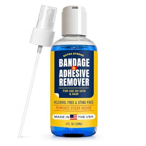 Sting-Free Adhesive Remover - 4 oz Sanfter & Schmerzfreier Pflasterentferner für empfindliche Haut, Sporttape, Dialysezugänge, kontinuierliche Blutzuckermessung und Stomaversorgung