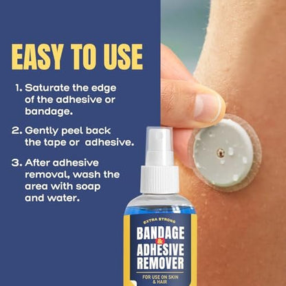 Sting-Free Adhesive Remover - 4 oz Sanfter & Schmerzfreier Pflasterentferner für empfindliche Haut, Sporttape, Dialysezugänge, kontinuierliche Blutzuckermessung und Stomaversorgung