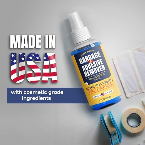 Sting-Free Adhesive Remover - 4 oz Sanfter & Schmerzfreier Pflasterentferner für empfindliche Haut, Sporttape, Dialysezugänge, kontinuierliche Blutzuckermessung und Stomaversorgung