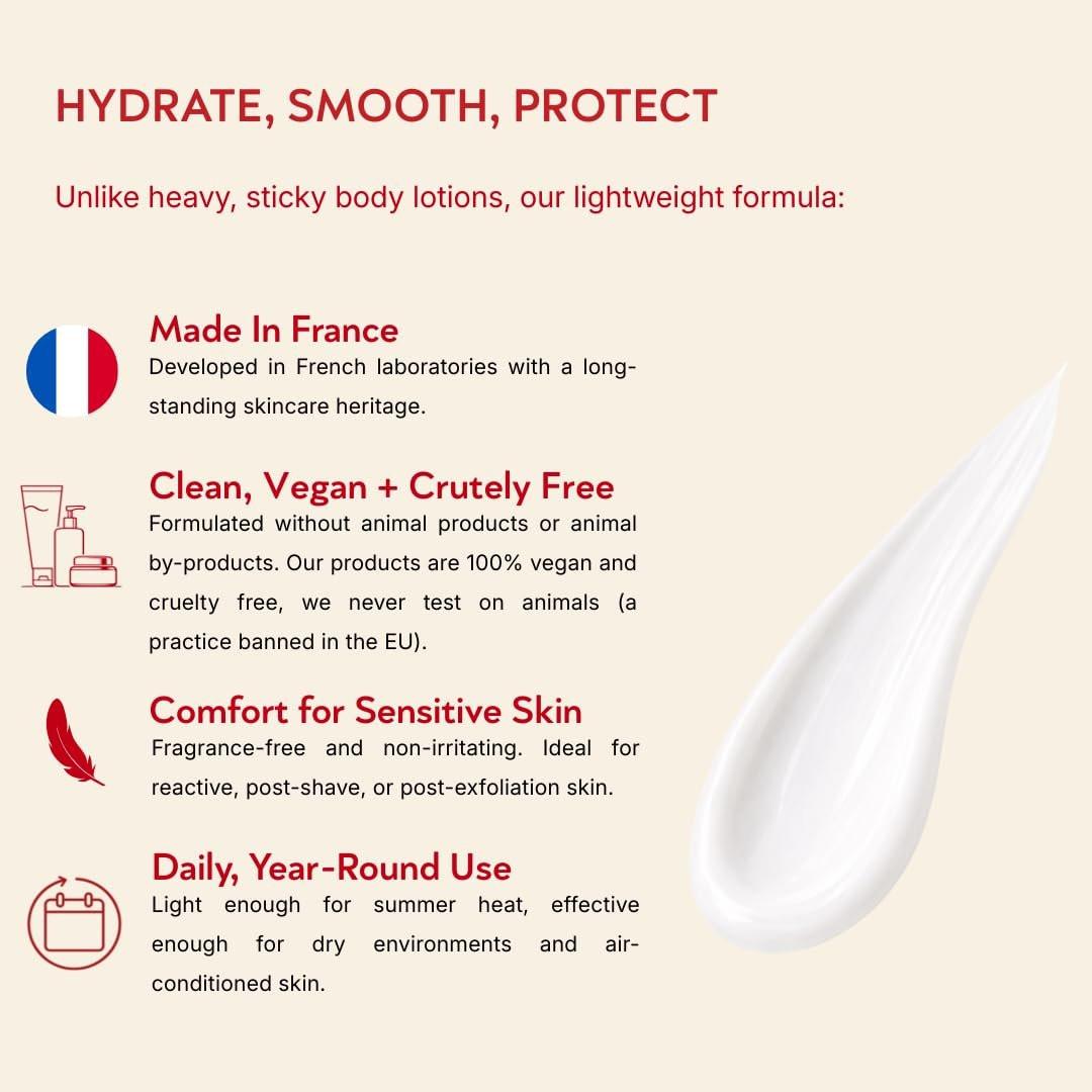 ABI AME Summer Skin Body Serum – Niacinamid Körperserum mit Saccharid-Isomerat – Feuchtigkeitsspendende, leichte Körperlotion für trockene Haut – Schnell einziehend, nicht fettend – Hergestellt in Frankreich – 150 ml