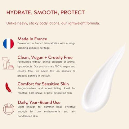 ABI AME Summer Skin Body Serum – Niacinamid Körperserum mit Saccharid-Isomerat – Feuchtigkeitsspendende, leichte Körperlotion für trockene Haut – Schnell einziehend, nicht fettend – Hergestellt in Frankreich – 150 ml
