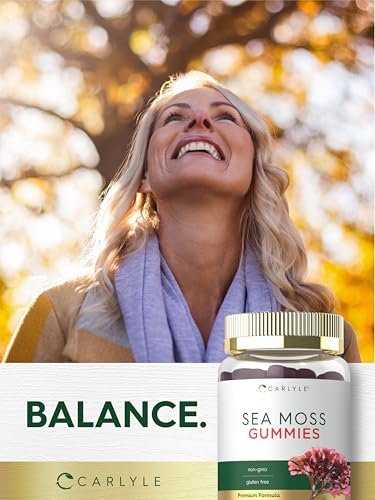 Carlyle Sea Moss Gummies – 70 Stück | Erdbeer-Blaubeer-Geschmack | Vegan, Non-GMO, Glutenfrei
