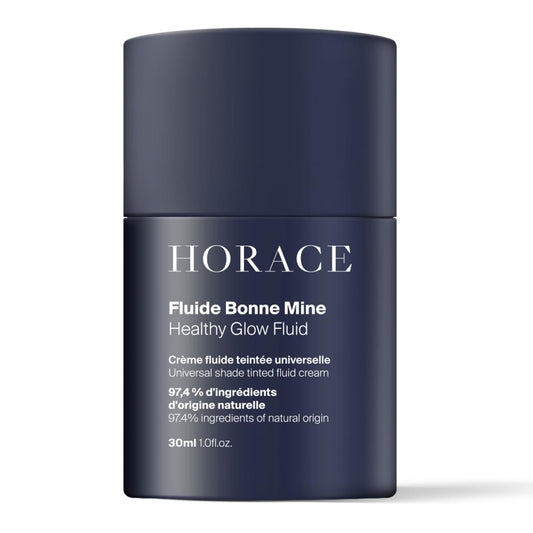 HORACE Healthy Glow Fluid für Männer – Getönte Feuchtigkeitscreme – Universeller Farbton für alle Hauttypen – 97% Bio & natürliche Inhaltsstoffe – Ohne Parabene, Silikone oder Mineralöle – 30 ml