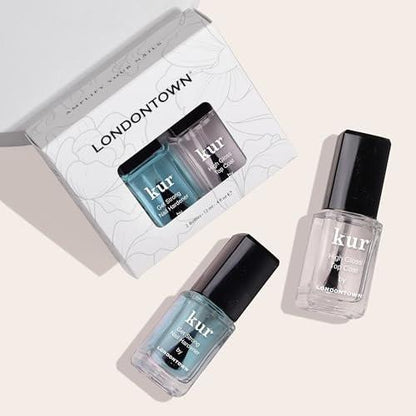 LONDONTOWN Strength & Shine Duo – Nagelhärter und Hochglanz-Überlack Set für starke, glänzende Nägel, 2 x 0,2 fl oz