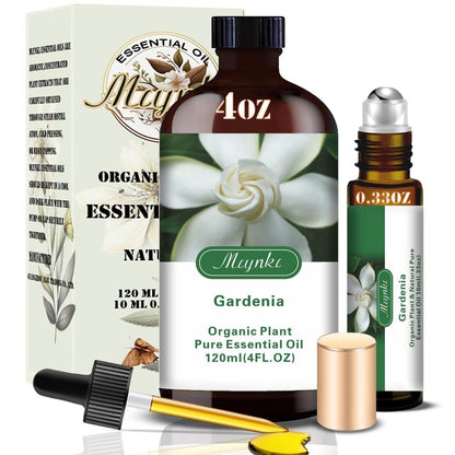 Gardenia Ätherisches Öl – Gardenia Duftöl für Diffuser, Luftbefeuchter, DIY Kerzen, Seife, romantischer Duft, Massage, geschenkfertig – MLYNKL Gardenia Öl (4,33 fl oz / 130 ml)