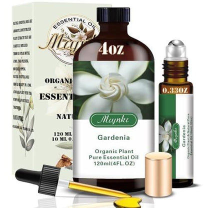 Gardenia Ätherisches Öl – Gardenia Duftöl für Diffuser, Luftbefeuchter, DIY Kerzen, Seife, romantischer Duft, Massage, geschenkfertig – MLYNKL Gardenia Öl (4,33 fl oz / 130 ml)