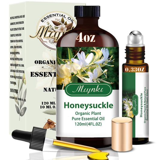 Honeysuckle Ätherisches Öl – Honeysuckle Duftöl für Diffuser, Luftbefeuchter, DIY Kerzen, Seife, Blumenduft, Zuhause, Geschenk – MLYNKL Honeysuckle Öl (130 ml / 4,33 fl oz)