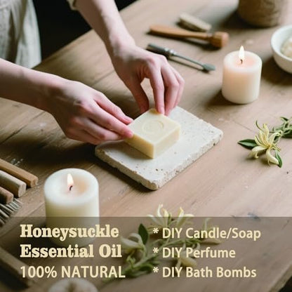 Honeysuckle Ätherisches Öl – Honeysuckle Duftöl für Diffuser, Luftbefeuchter, DIY Kerzen, Seife, Blumenduft, Zuhause, Geschenk – MLYNKL Honeysuckle Öl (130 ml / 4,33 fl oz)