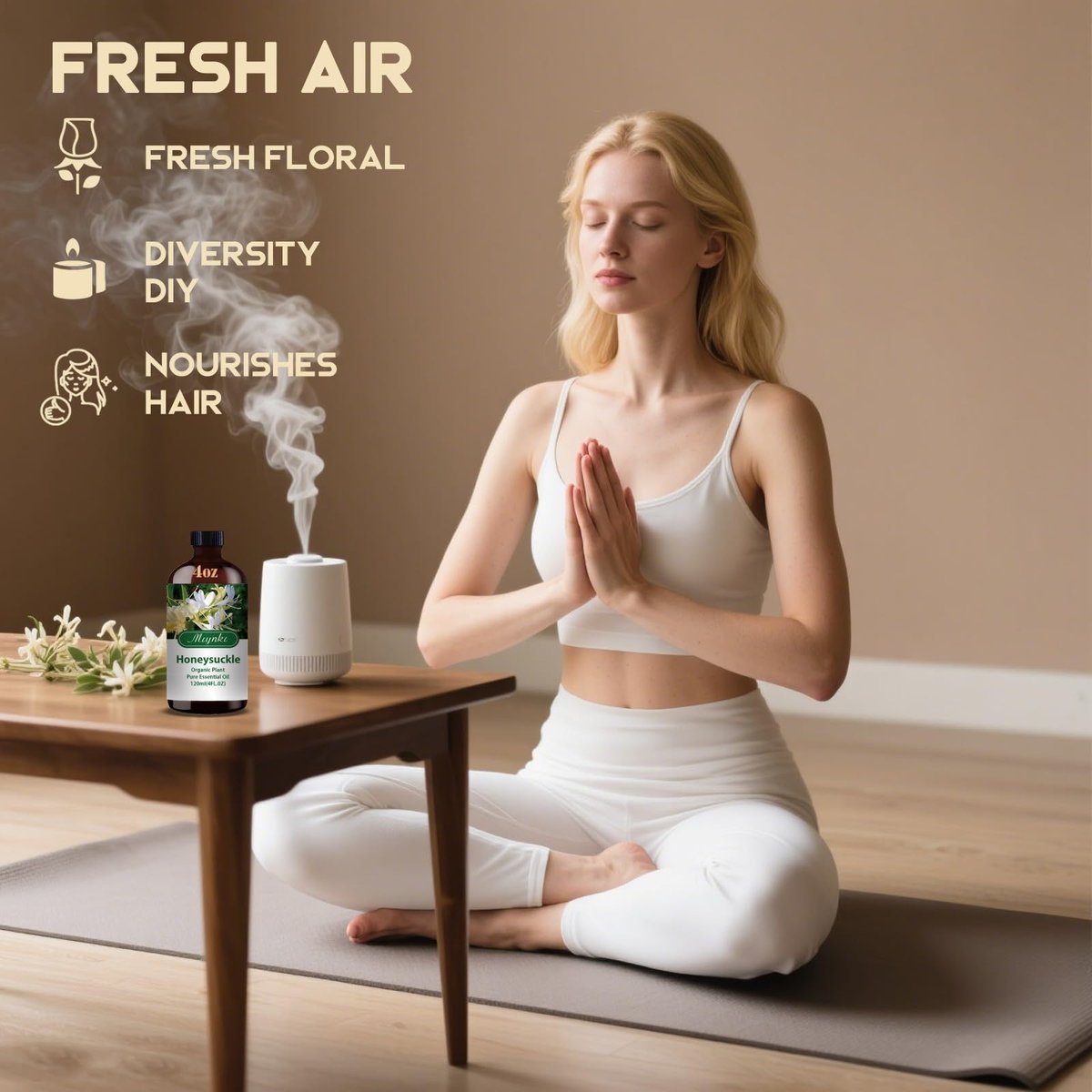 Honeysuckle Ätherisches Öl – Honeysuckle Duftöl für Diffuser, Luftbefeuchter, DIY Kerzen, Seife, Blumenduft, Zuhause, Geschenk – MLYNKL Honeysuckle Öl (130 ml / 4,33 fl oz)