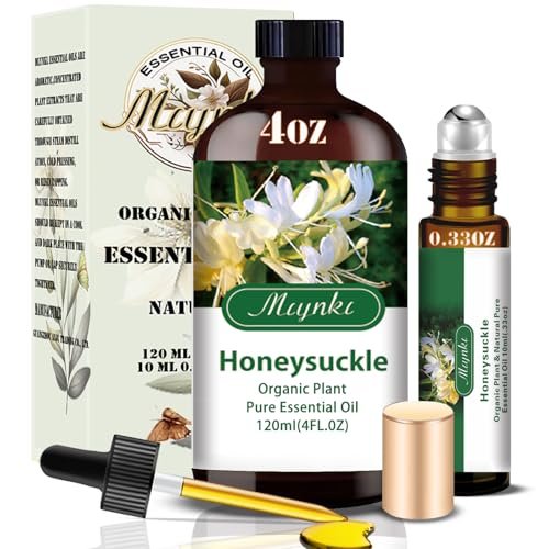 Honeysuckle Ätherisches Öl – Honeysuckle Duftöl für Diffuser, Luftbefeuchter, DIY Kerzen, Seife, Blumenduft, Zuhause, Geschenk – MLYNKL Honeysuckle Öl (130 ml / 4,33 fl oz)
