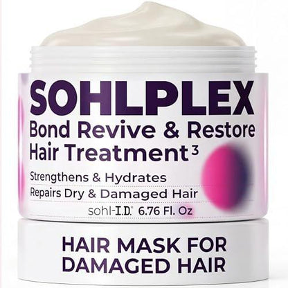 sohl-I.D. Haarmaske für trockenes & geschädigtes Haar – Tiefenwirksame Reparaturpflege für Geschmeidigkeit & Glanz – Feuchtigkeitsspendende Haarmaske mit Vitaminen B3, B5, B7, C & E – Vegan & tierversuchsfrei 200 ml