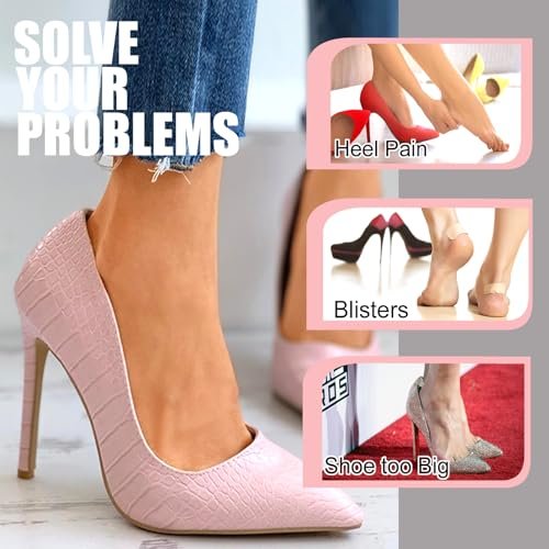 6 Paar Fersenpolster für Damenschuhe – Gel-Fersenpads, Schuhpolster für hohe Absätze, Metatarsalpolster, Schuheinlagen für Frauen