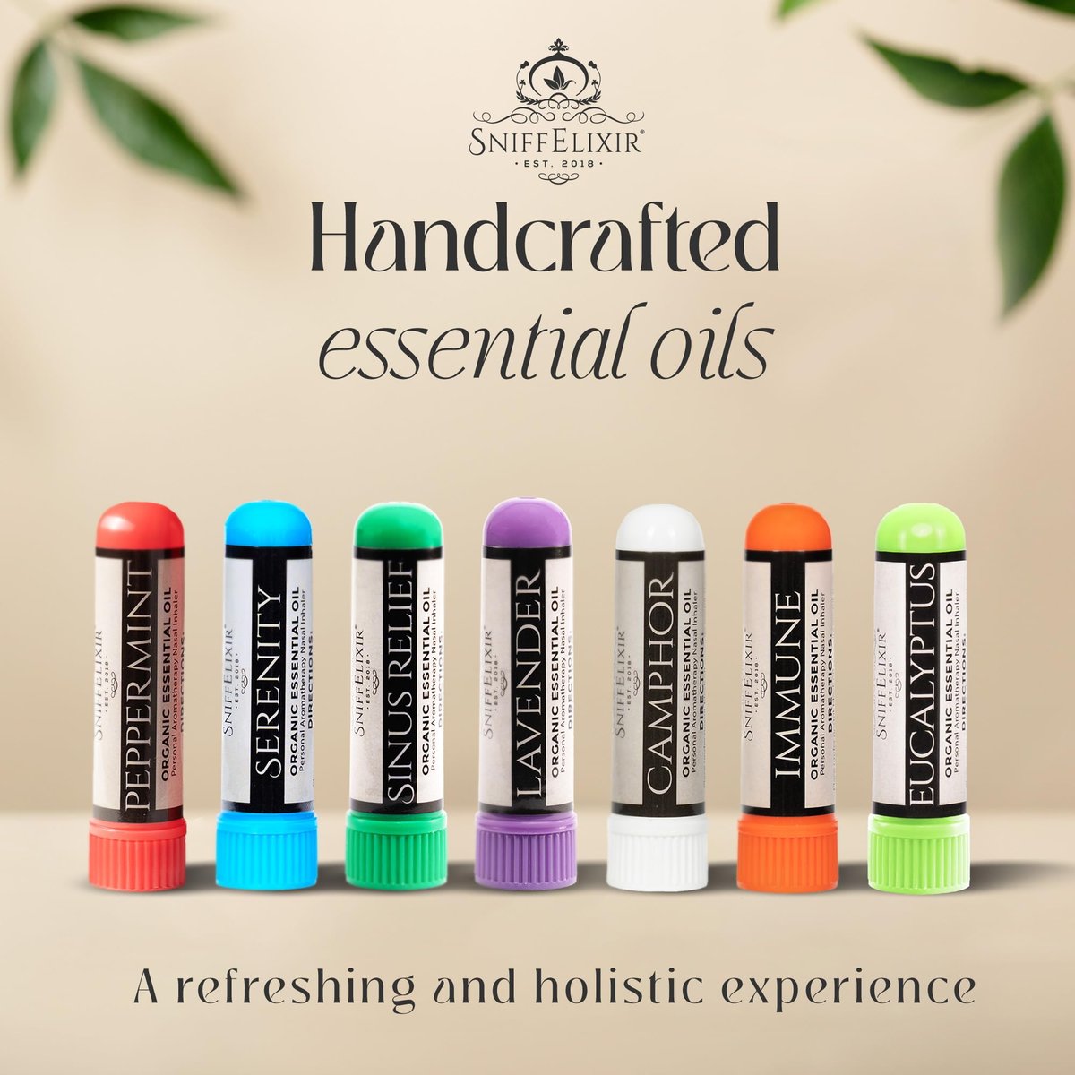 Eukalyptus ätherisches Öl Aromatherapie Nasal Stick Vapor Inhaler - Allergielinderung, USA hergestellt mit biologischen ätherischen Ölen, natürliche Atemunterstützung