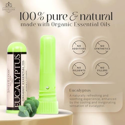 Eukalyptus ätherisches Öl Aromatherapie Nasal Stick Vapor Inhaler - Allergielinderung, USA hergestellt mit biologischen ätherischen Ölen, natürliche Atemunterstützung