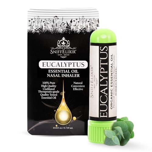 Eukalyptus ätherisches Öl Aromatherapie Nasal Stick Vapor Inhaler - Allergielinderung, USA hergestellt mit biologischen ätherischen Ölen, natürliche Atemunterstützung