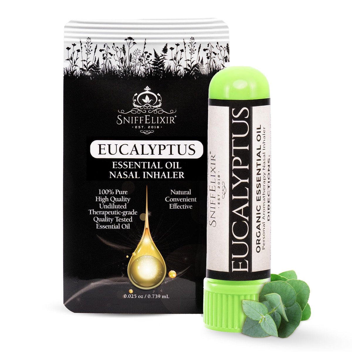 Eukalyptus ätherisches Öl Aromatherapie Nasal Stick Vapor Inhaler - Allergielinderung, USA hergestellt mit biologischen ätherischen Ölen, natürliche Atemunterstützung