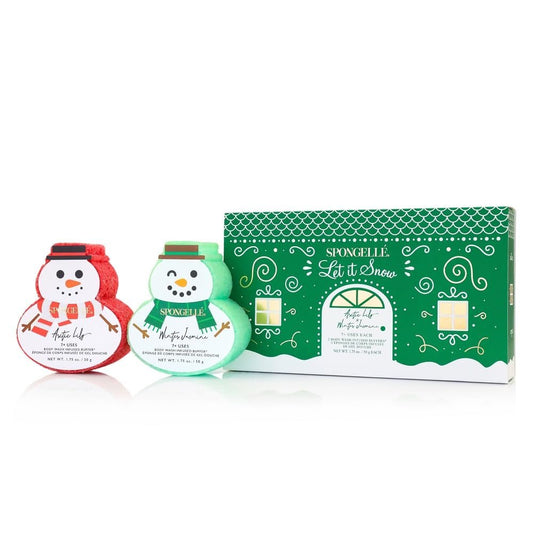 Spongellé Schneemann Geschenkset Duschgel-Infused Buffers, Let It Snow