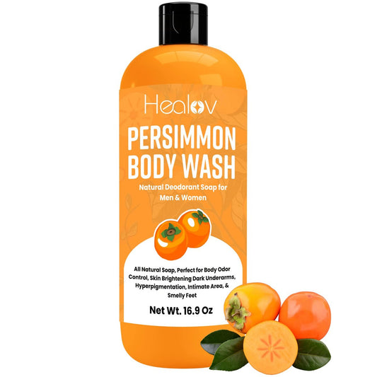 Healov Persimmon Body Wash – Natürliche Deodorant-Seife gegen Körpergeruch für Achseln, Intimbereich, Füße – 500 ml