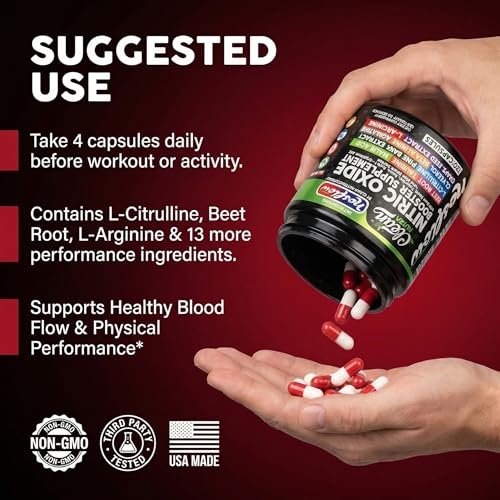 NosFlow Nitric Oxide Supplement für Männer | Rote Beete, Taurin, L-Arginin, Apfelsäure, L-Citrullin, Kiefernrinde, Glycerin, Agmatin, Traubenkern, Vitamin C, B12, B3 von Clean Nutra