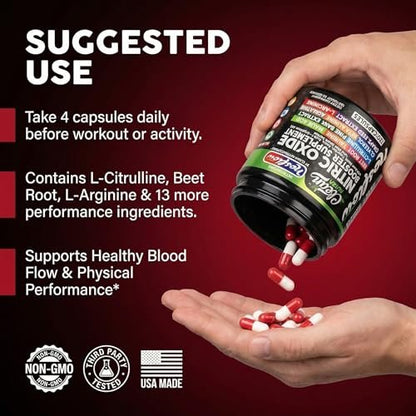 NosFlow Nitric Oxide Supplement für Männer | Rote Beete, Taurin, L-Arginin, Apfelsäure, L-Citrullin, Kiefernrinde, Glycerin, Agmatin, Traubenkern, Vitamin C, B12, B3 von Clean Nutra