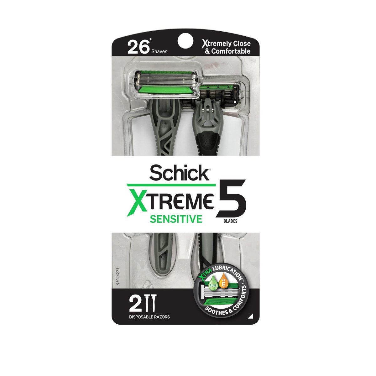 Schick Xtreme 5 Klingen Einwegrasierer für Männer, 2 Stück, Sensitive Skin Rasierer Pack, schützt die Haut vor Irritationen