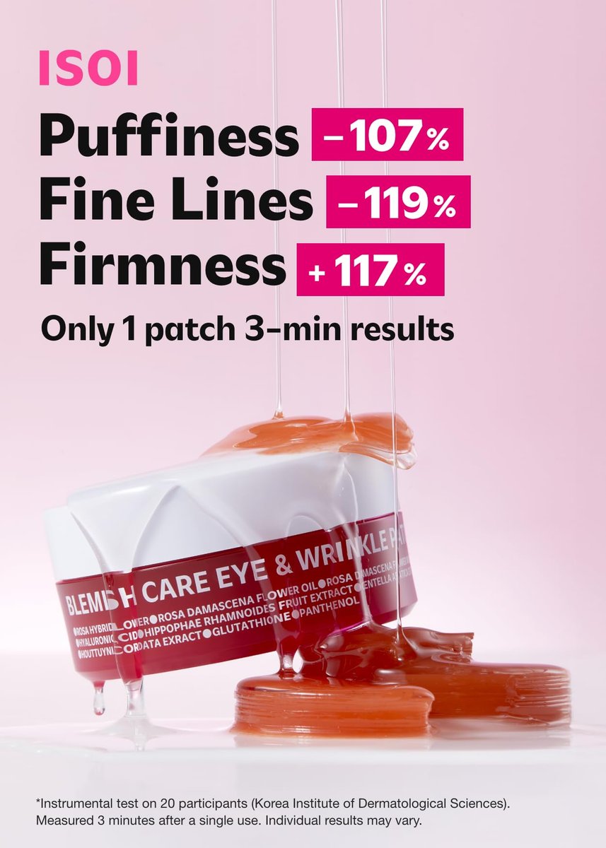 ISOI Blemish Care Under Eye Patch für dunkle Augenringe, Schwellungen und Falten – Hydratisierende Gel-Augenmasken mit Hyaluronsäure & bulgarischem Rosenöl, Koreanische Hautpflege (90 Stück, 3,17 oz)
