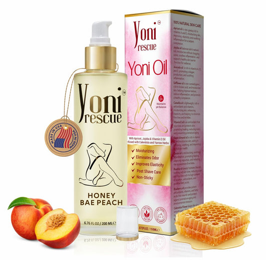 Yoni Oil für Frauen | Hergestellt in den USA mit Aprikose, Jojoba, Vitamin E Öl | Tägliche feuchtigkeitsspendende natürliche Pflege für dunkle Flecken, eingewachsene Haare | pH-Balance | Beseitigt Gerüche | 6,76 oz | Pfirsich