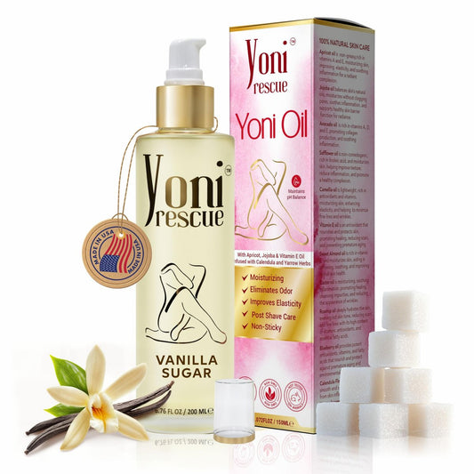 Yoni Oil für Frauen – Hergestellt in den USA mit Aprikose, Jojoba, Vitamin E Öl | Tägliche Feuchtigkeitspflege, natürliche Pflege für dunkle Flecken, eingewachsene Haare | pH-Balance | Beseitigt Gerüche | 200 ml | Vanille