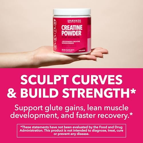Creatin für Frauen - Speziell für Frauen entwickelt - 3g mikronisiertes Creatin-Monohydrat pro Portion zur Unterstützung von Energie, fettfreier Muskelmasse und geistiger Klarheit - ungesüßt, vegan, nicht-GVO, 100 Portionen